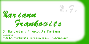 mariann frankovits business card